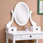 Moniys Wood Moniya Maquillage Coiffeuse et Chaise, Bleu
