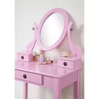 Moniys Wood Moniya Maquillage Coiffeuse et Chaise, Bleu