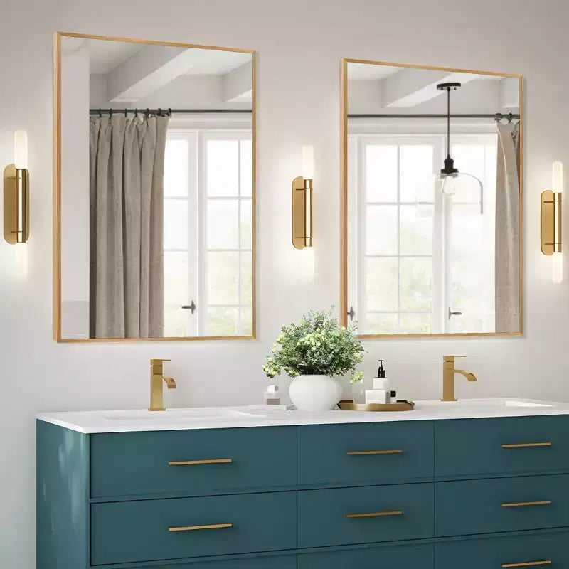 PexFix Lot de 2 miroirs muraux en aluminium à bords fins
