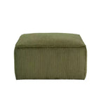 Christopher Knight Home Ottoman carré d'appoint Hayes en velours côtelé et bois, Vert olive