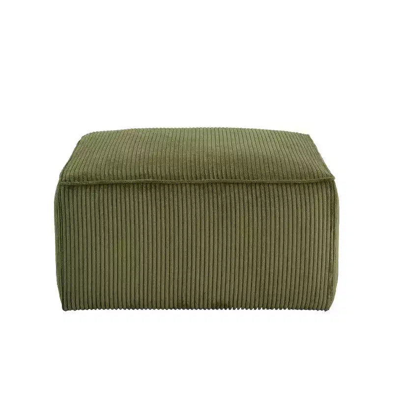 Christopher Knight Home Ottoman carré d'appoint Hayes en velours côtelé et bois, Vert olive