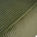 Christopher Knight Home Ottoman carré d'appoint Hayes en velours côtelé et bois, Vert olive