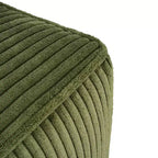 Christopher Knight Home Ottoman carré d'appoint Hayes en velours côtelé et bois, Vert olive