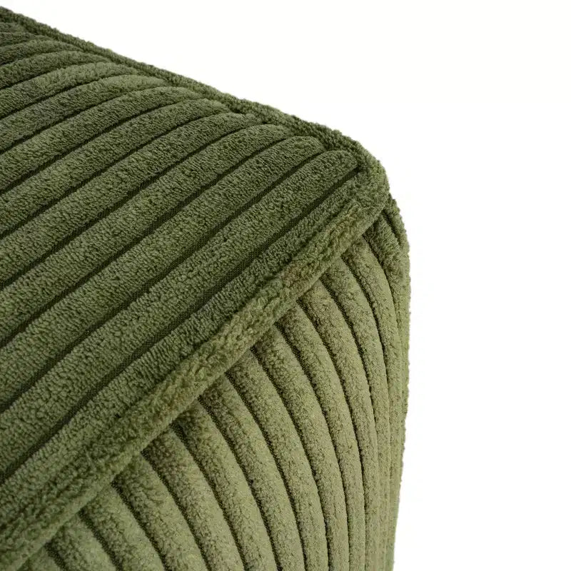 Christopher Knight Home Ottoman carré d'appoint Hayes en velours côtelé et bois, Vert olive