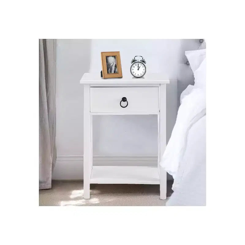 Table d'appoint en bois avec étagère de rangement et tiroir Home Imports Emporium