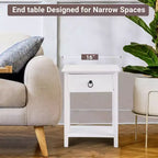 Table d'appoint en bois avec étagère de rangement et tiroir Home Imports Emporium