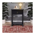 Table d'appoint en bois avec étagère de rangement et tiroir Home Imports Emporium