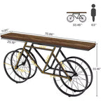 Tribesigns Table console étroite de 180 cm avec base en métal en forme de vélo, longue table de canapé derrière le canapé pour l'entrée du salon