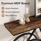 Tribesigns Table console étroite de 180 cm avec base en métal en forme de vélo, longue table de canapé derrière le canapé pour l'entrée du salon