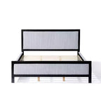 Lit plateforme Christopher Knight Home Verve contemporain en bois d'hévéa rembourré avec tête de lit