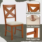 EROMMY Chaises de salle à manger rembourrées en bois massif avec pieds antidérapants, chaises d'appoint pour table de salle à manger (lot de 2)
