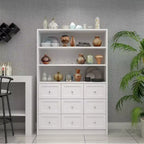Famapy Living Room Dresser Multi Storage with Open Display Shelf White