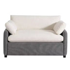 Fauteuil individuel oversize en chenille Zeus & Ruta 50 x 43, fauteuil d'appoint à assise large et profonde (jaune/bleu/gris)