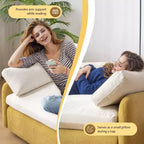 Fauteuil individuel oversize en chenille Zeus & Ruta 50 x 43, fauteuil d'appoint à assise large et profonde (jaune/bleu/gris)