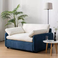 Zeus & Ruta 50 x 43 Oversized Chenille Single Sofa Chair, Wide and Deep Seat Accent Chair (Yellow/Blue/Gray)