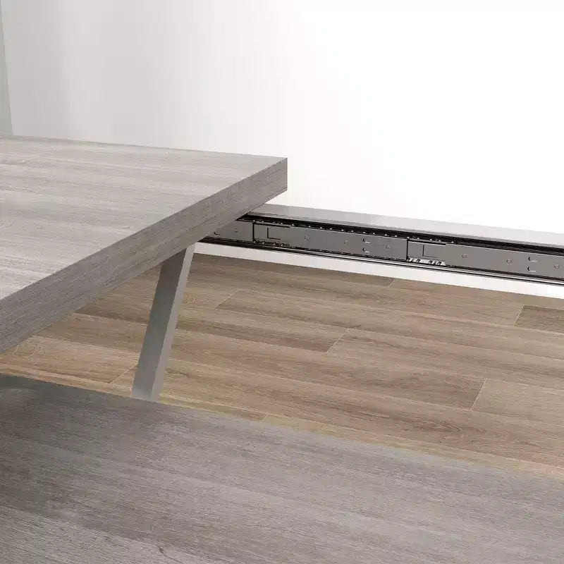 HOMCOM Table à manger extensible 4-6 personnes 63-47, Table à manger extensible style ferme avec piètement tréteaux, Table de cuisine