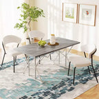 HOMCOM Table à manger extensible 4-6 personnes 63-47, Table à manger extensible style ferme avec piètement tréteaux, Table de cuisine