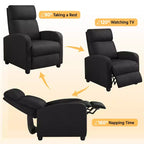 Yaheetech Lot de 2 fauteuils inclinables modernes en tissu pour salon, chambre à coucher