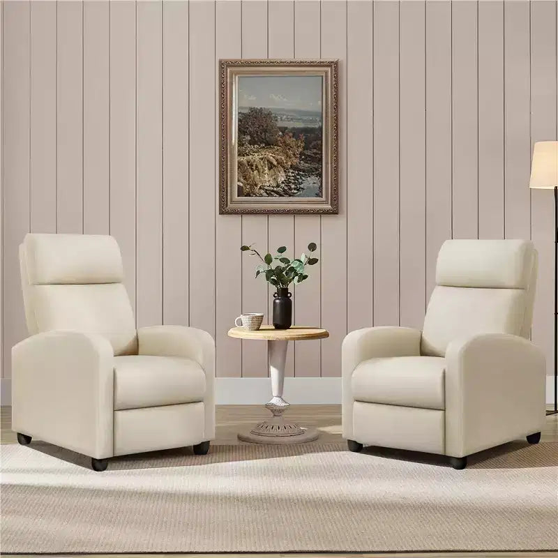 Yaheetech Lot de 2 fauteuils inclinables modernes en tissu pour salon, chambre à coucher