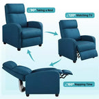 Yaheetech Lot de 2 fauteuils inclinables modernes en tissu pour salon, chambre à coucher