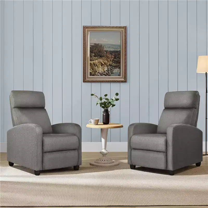 Yaheetech Lot de 2 fauteuils inclinables modernes en tissu pour salon, chambre à coucher