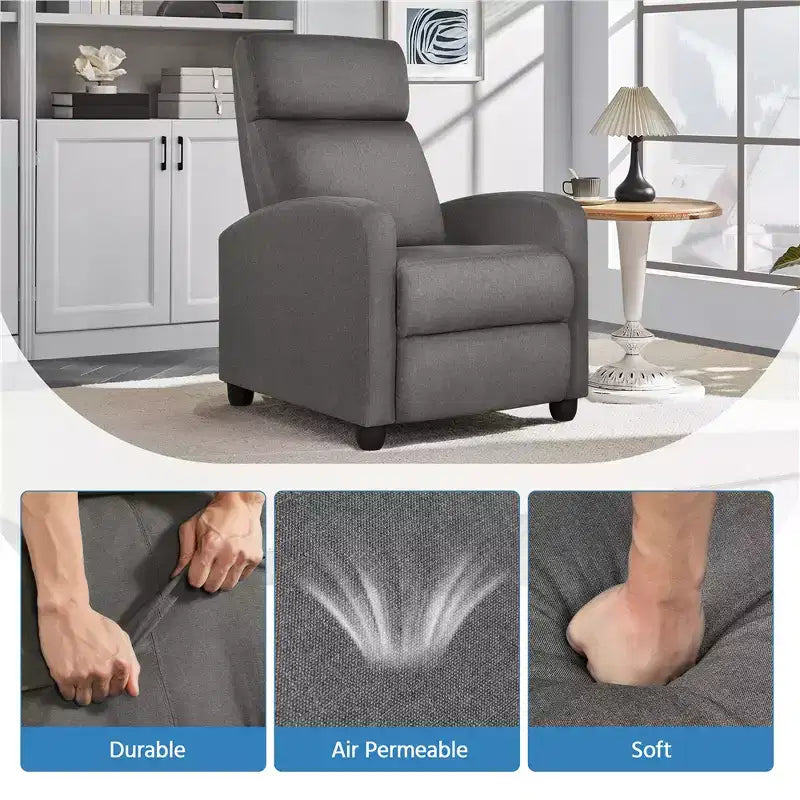 Yaheetech Lot de 2 fauteuils inclinables modernes en tissu pour salon, chambre à coucher