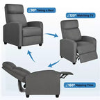Yaheetech Lot de 2 fauteuils inclinables modernes en tissu pour salon, chambre à coucher