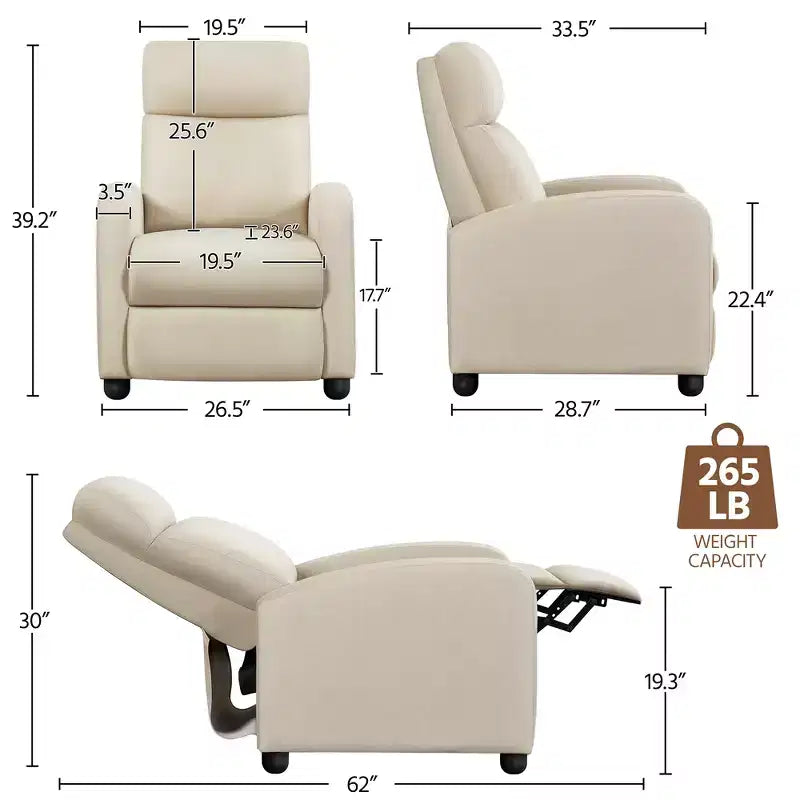 Yaheetech Lot de 2 fauteuils inclinables modernes en tissu pour salon, chambre à coucher