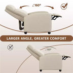 Yaheetech Lot de 2 fauteuils inclinables modernes en tissu pour salon, chambre à coucher