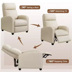Yaheetech Lot de 2 fauteuils inclinables modernes en tissu pour salon, chambre à coucher