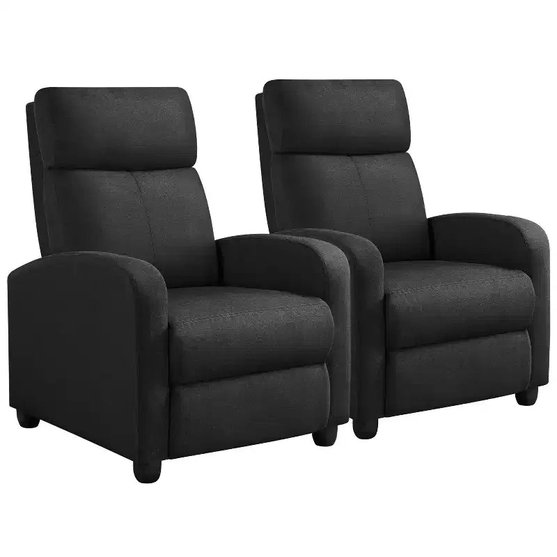 Yaheetech Lot de 2 fauteuils inclinables modernes en tissu pour salon, chambre à coucher