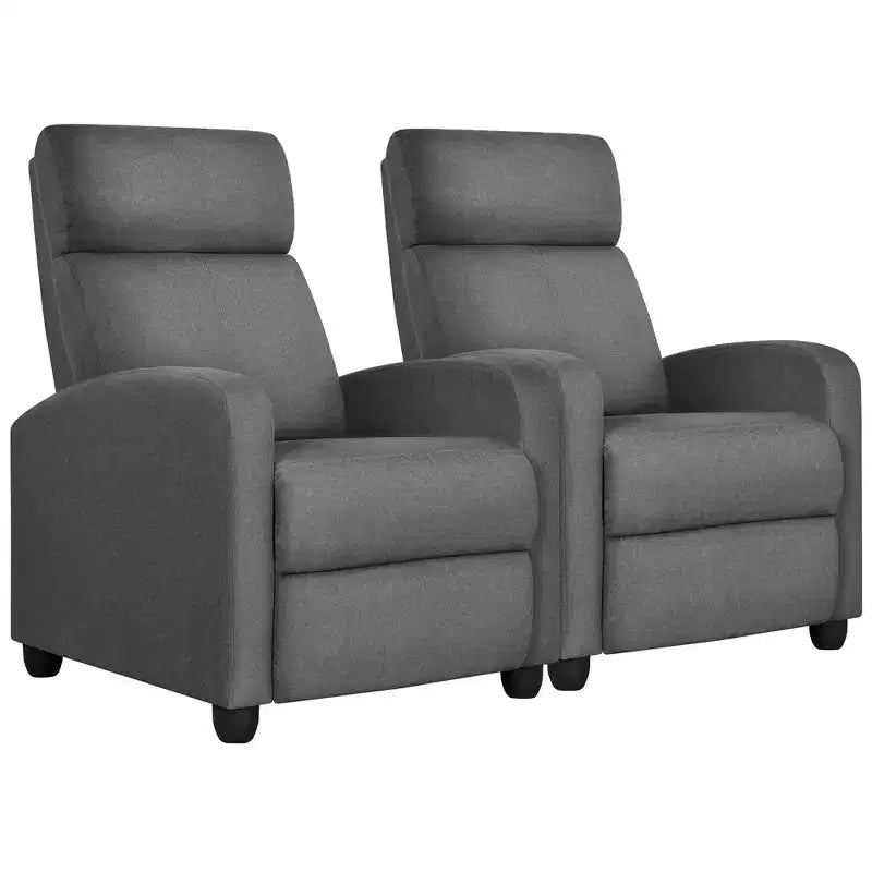 Yaheetech Lot de 2 fauteuils inclinables modernes en tissu pour salon, chambre à coucher