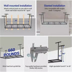 Support de rangement suspendu réglable en hauteur pour garage, en métal, capacité 300 kg