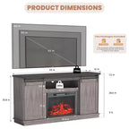 Meuble TV EROMMY 63 pour téléviseurs jusqu'à 80 pouces avec étagères de rangement ouvertes et placards