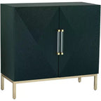 55 Downing Street Saga 36 Wide Green and Gold 2-Door Accent Chest