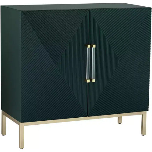 55 Downing Street Saga 36 Wide Green and Gold 2-Door Accent Chest