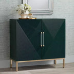 55 Downing Street Saga 36 Commode d'appoint 2 portes large verte et or