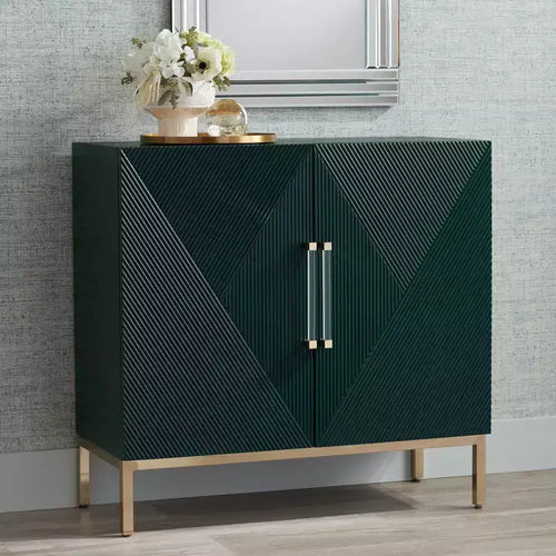 55 Downing Street Saga 36 Commode d'appoint 2 portes large verte et or