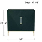 55 Downing Street Saga 36 Commode d'appoint 2 portes large verte et or