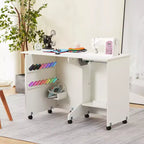 Erommy folding Table with Storage Shelf