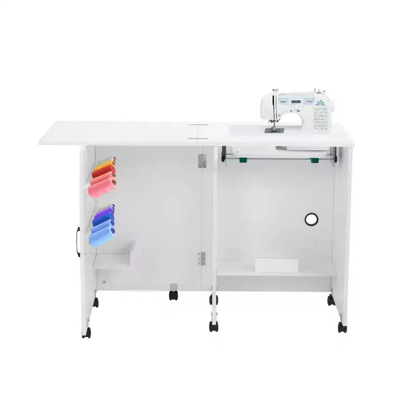 Table pliante Erommy avec étagère de rangement