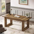 Lantine Bureau d'ordinateur de direction de 160 cm, Table d'écriture industrielle avec base en bois massif pour bureau à domicile