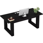 Lantine Bureau d'ordinateur de direction de 160 cm, Table d'écriture industrielle avec base en bois massif pour bureau à domicile