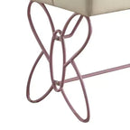 Banc de chambre Simple Relax en similicuir avec piètement papillon, blanc et violet clair