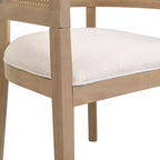 Christopher Knight Home Cinnabar Lot de 2 chaises de salle à manger en bois d'hévéa rembourrées avec dossier en cannage, hauteur d'assise 49,5 cm