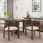Christopher Knight Home Cinnabar Lot de 2 chaises de salle à manger en bois d'hévéa rembourrées avec dossier en cannage, hauteur d'assise 49,5 cm