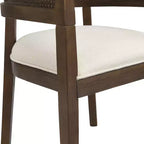 Christopher Knight Home Cinnabar Lot de 2 chaises de salle à manger en bois d'hévéa rembourrées avec dossier en cannage, hauteur d'assise 49,5 cm