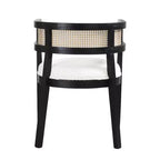 Christopher Knight Home Cinnabar Lot de 2 chaises de salle à manger en bois d'hévéa rembourrées avec dossier en cannage, hauteur d'assise 49,5 cm