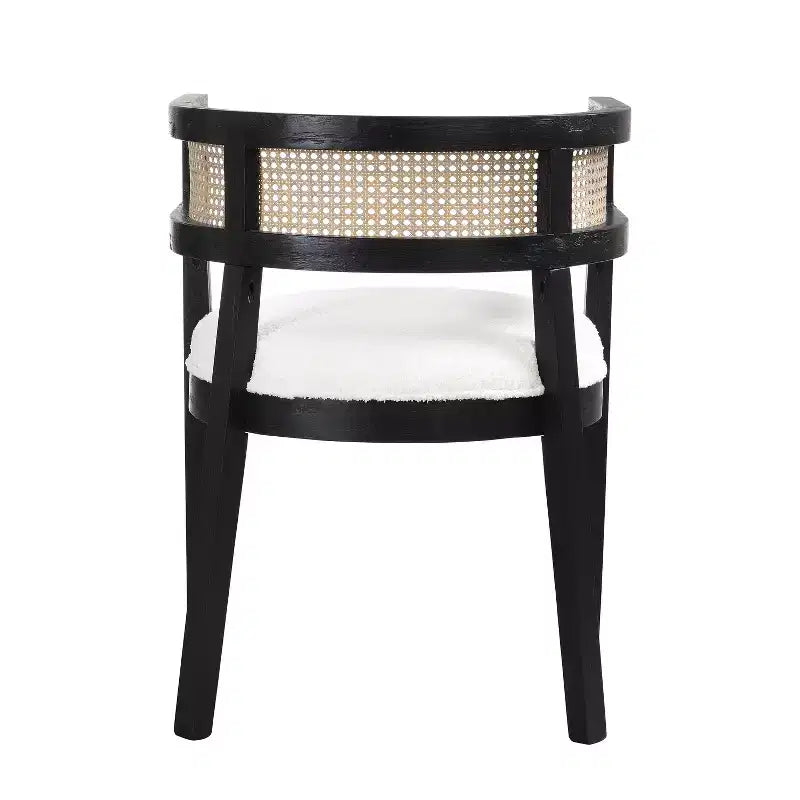 Christopher Knight Home Cinnabar Lot de 2 chaises de salle à manger en bois d'hévéa rembourrées avec dossier en cannage, hauteur d'assise 49,5 cm