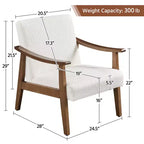 Yaheetech Lot de 2 fauteuils de salon en similicuir style Mid-Century avec pieds en bois massif pour salon, chambre, chambre d'amis